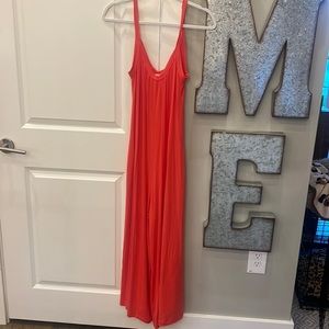 Z supply jumper/onesie with pockets- coral color